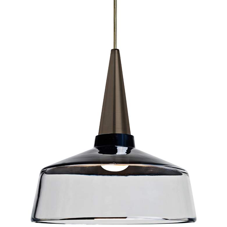 Image 1 Besa Baron 10 10"W Bronze and Black Glass LED Mini Pendant