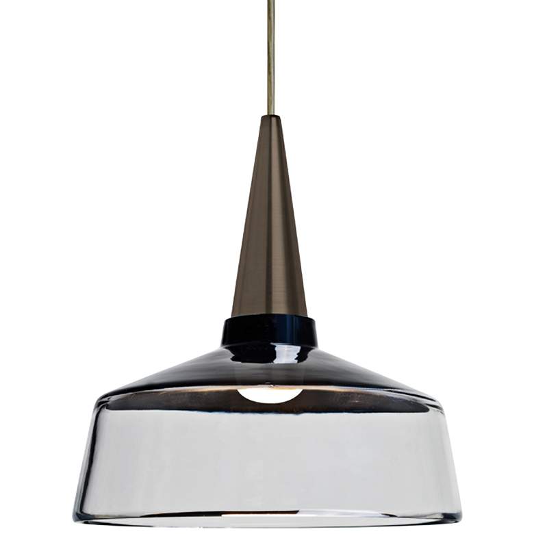 Image 1 Besa Baron 10 10 inchW Bronze and Black Glass LED Mini Pendant