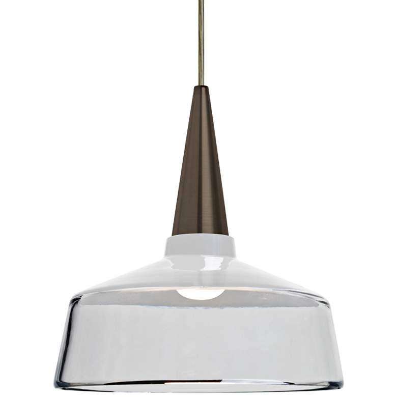 Image 1 Besa Baron 10 10"W Bronze and White Glass LED Mini Pendant