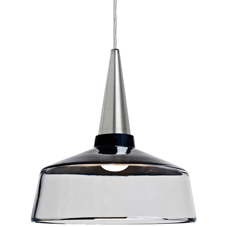 Image 1 Besa Baron 10 10"W Nickel and Black Glass LED Mini Pendant
