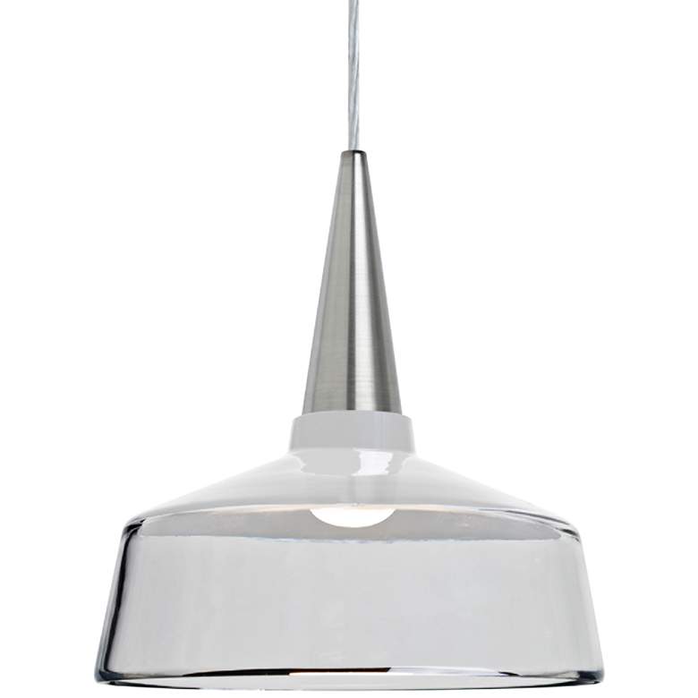 Image 1 Besa Baron 10 10"W Nickel and White Glass LED Mini Pendant