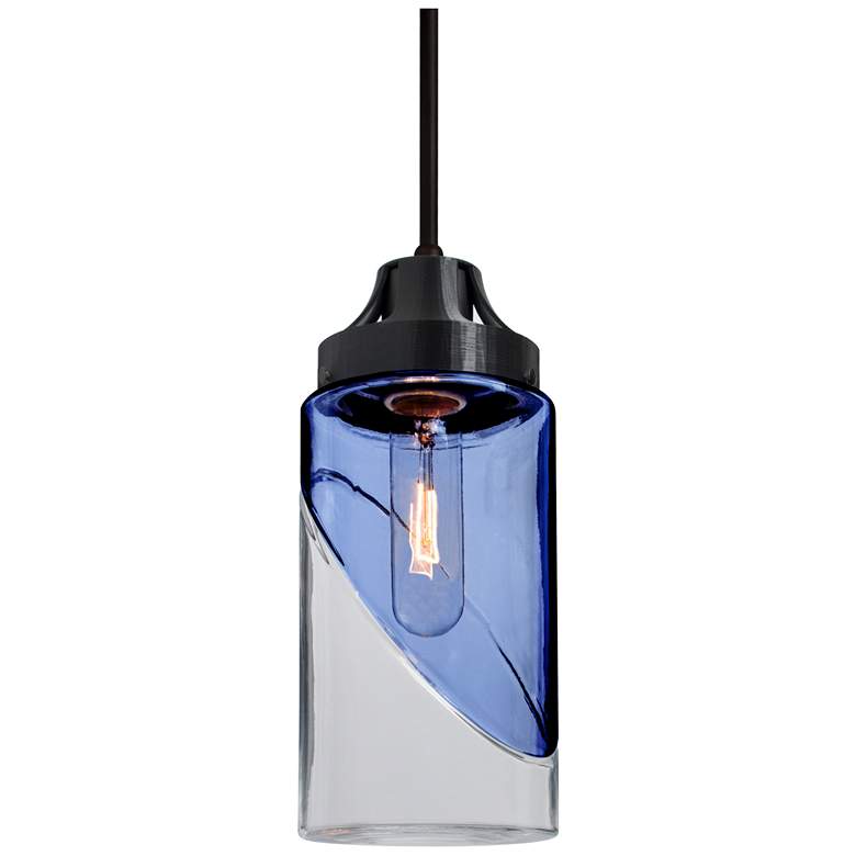 Image 1 Besa Blink 4 1/2" Wide Transparent Blue/Clear/Black Mini Pendant
