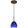 Besa Bolla 5 3/4"W Bronze Blue Cloud Glass LED Mini Pendant