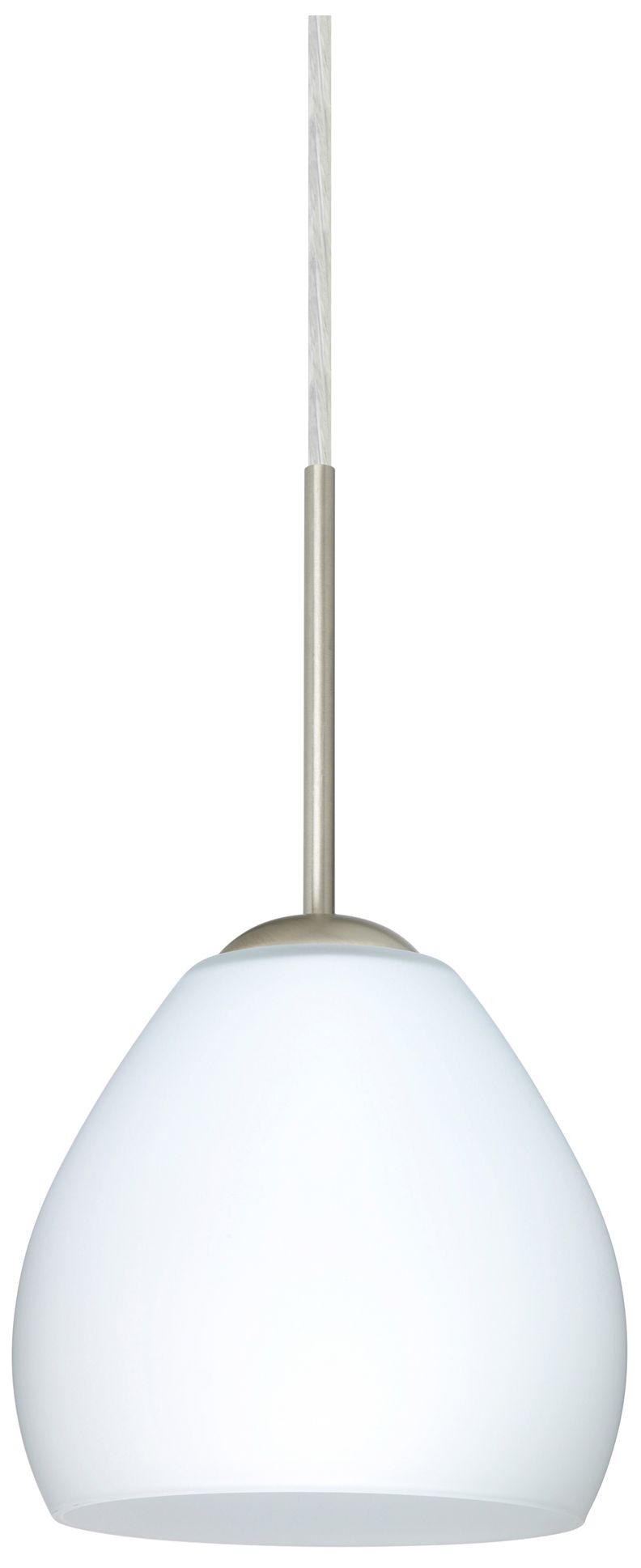 Besa Bolla 6" Wide Opal Matte/Satin Nickel Mini Pendant - Made to Orde
