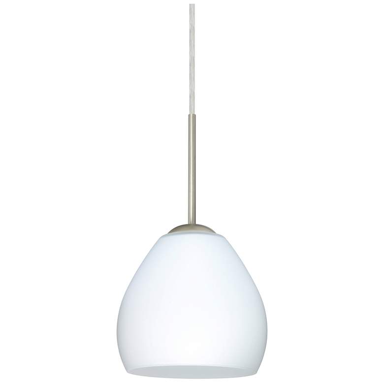 Image 1 Besa Bolla 6" Wide Opal Matte/Satin Nickel Mini Pendant