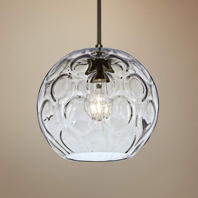 Image 1 Besa Bombay 9 3/4" Wide Clear Glass Bronze Mini Pendant