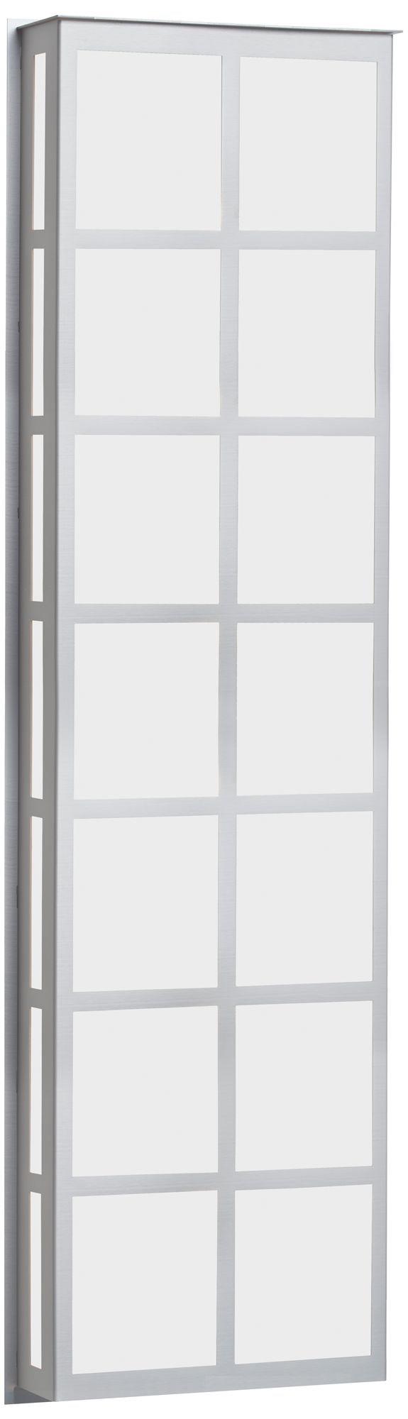 Besa, Bree 38 Outdoor Sconce, White Acrylic, Silver Finish, 2x60W Medium