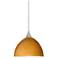 Besa Brella 6" Wide Oak/Satin Nickel LED Mini Pendant