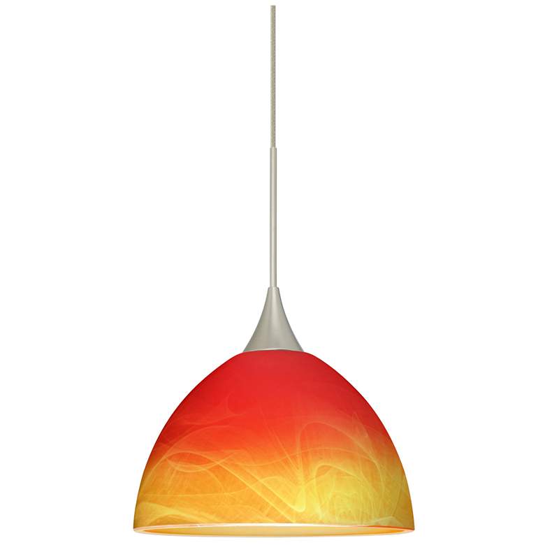 Image 1 Besa Brella 6" Wide Solare/Satin Nickel LED Mini Pendant