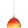 Besa Brella 6" Wide Solare/Satin Nickel LED Mini Pendant
