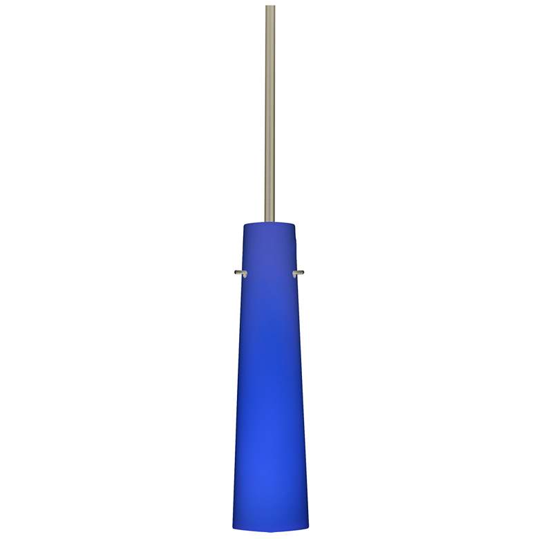 Image 1 Besa Camino 2 1/2" Wide Cobalt Blue Matte/Satin Nickel Stem Pendant