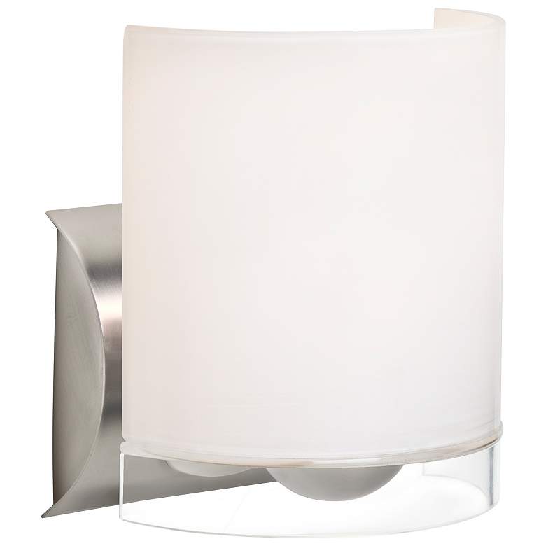 Image 1 Besa Celtic 7 1/2" High Opal/Clear/Satin Nickel 1-Light Wall Light