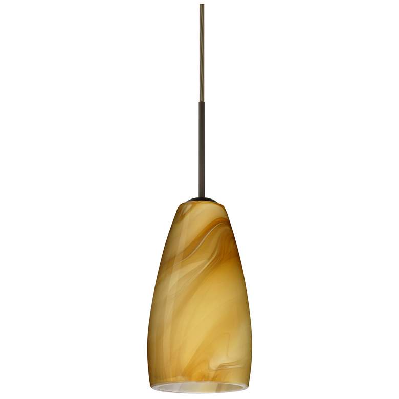 Image 1 Besa Chrissy 8" High Honey/Bronze Mini Pendant