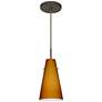 2_Besa Cierro 5 2/3" Wide Amber Glass Bronze LED Mini Pendant