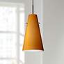1_Besa Cierro 5 2/3" Wide Amber Glass Bronze LED Mini Pendant