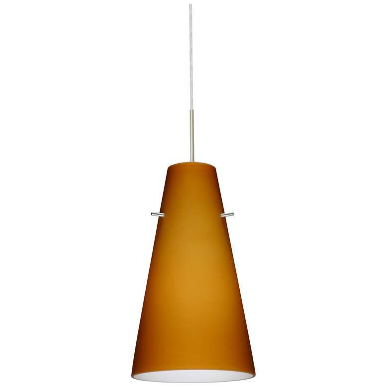Image 1 Besa Cierro 5 1/4" Wide Amber Matte/Satin Nickel LED Pendant