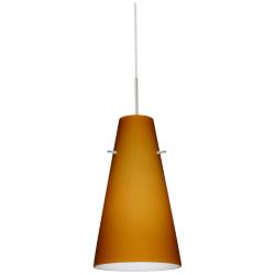 Besa Cierro 5 1/4" Wide Amber Matte/Satin Nickel LED Pendant