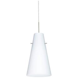 Besa Cierro 5 1/4" Wide Opal Matte/Satin Nickel Mini Pendant