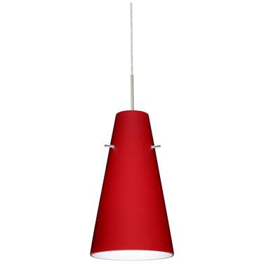 Besa Cierro 9 1/4" High Ruby Matte/Satin Nickel Mini Pedant