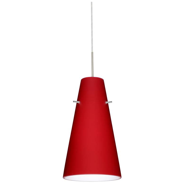 Image 1 Besa Cierro 9 1/4" High Ruby Matte/Satin Nickel Mini Pedant