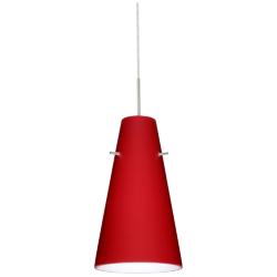 Besa Cierro 9 1/4" High Ruby Matte/Satin Nickel Mini Pedant