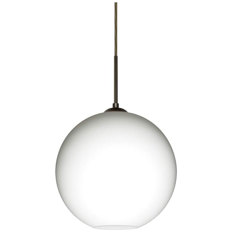 Image 1 Besa Coco 11 3/4"W Satin Nickel Mini Pendant w/ Opal Glass
