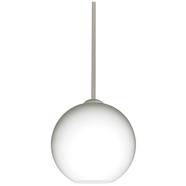 Image 1 Besa Coco 8" Wide Modern Satin Nickel and Opal White Glass Pendant