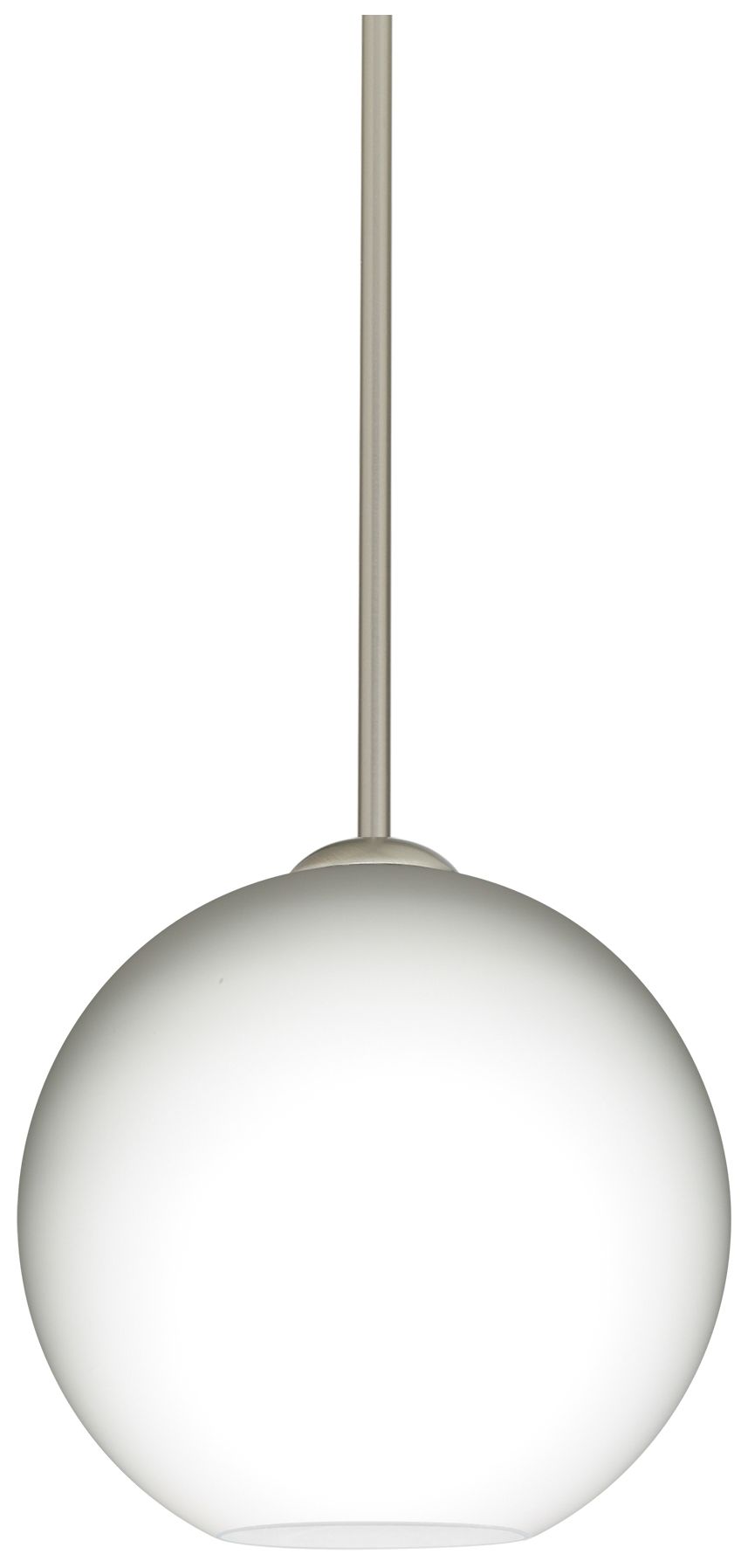 Besa Coco 8 Pendant, Opal Matte, Satin Nickel Finish, 1x9W LED