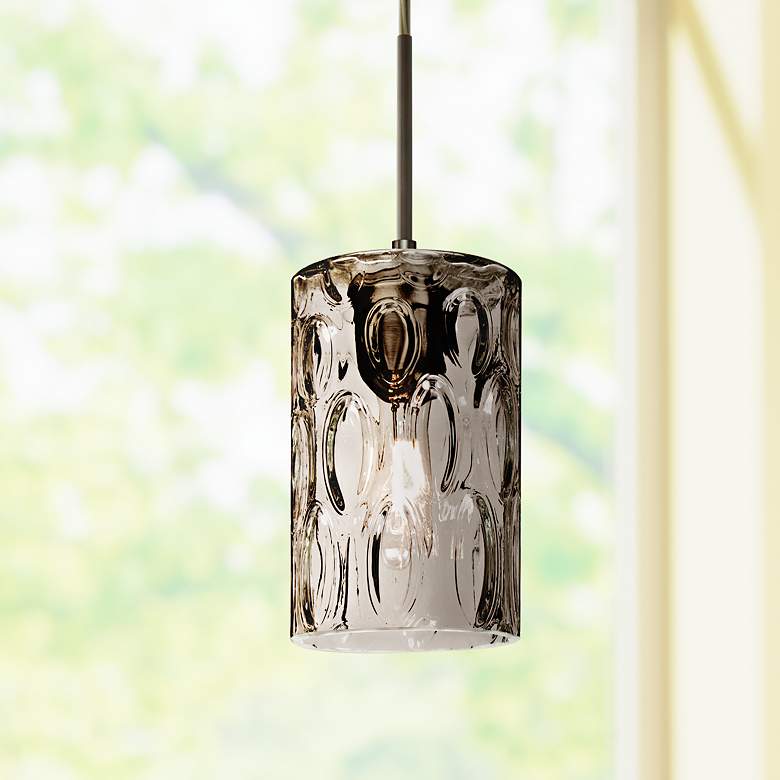 Image 1 Besa Cruise 4 2/3" Wide Smoke Glass Bronze Mini Pendant