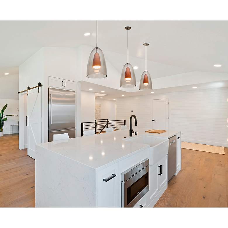 Image 2 Besa Dano Pendant 9 Wide Satin Nickel Finish more views