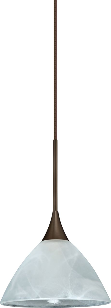 Besa Domi 5" Wide Bronze Marble Glass Mini Pendant - Made to Order