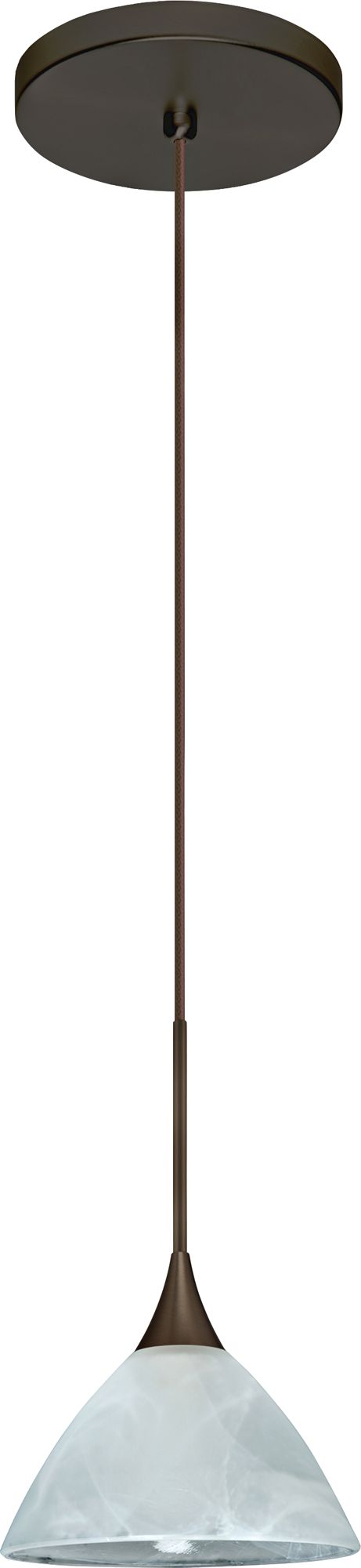 Image 3 Besa Domi 5" Wide Bronze Marble Glass Mini Pendant more views