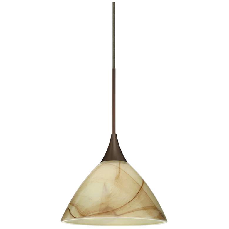 Image 1 Besa Domi 5" Wide Mocha/Bronze Mini Pendant Light