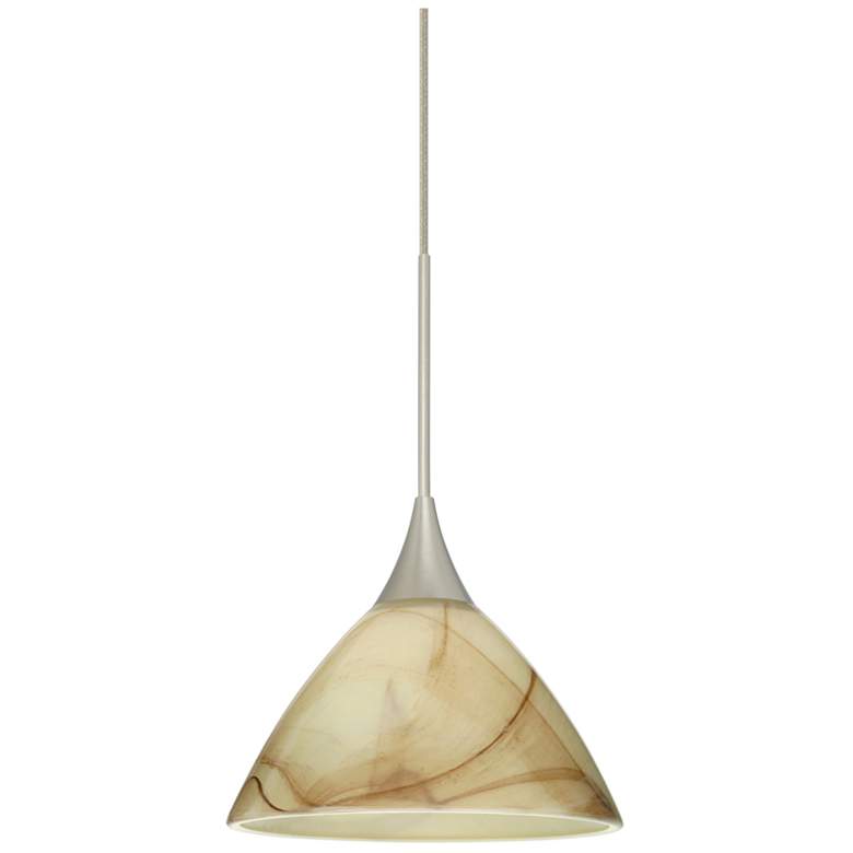 Image 1 Besa Domi 5" Wide Mocha/Satin Nickel Mini Pendant Light
