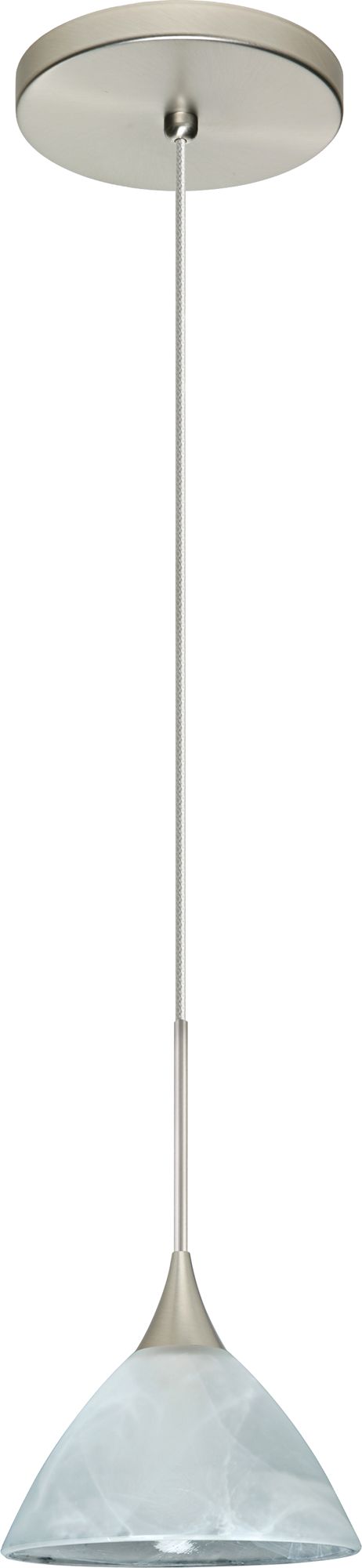 Image 2 Besa Domi 5" Wide Satin Nickel Marble Glass Mini Pendant more views