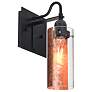 Besa Duke 8" High Copper Foil/Black Wall Sconce