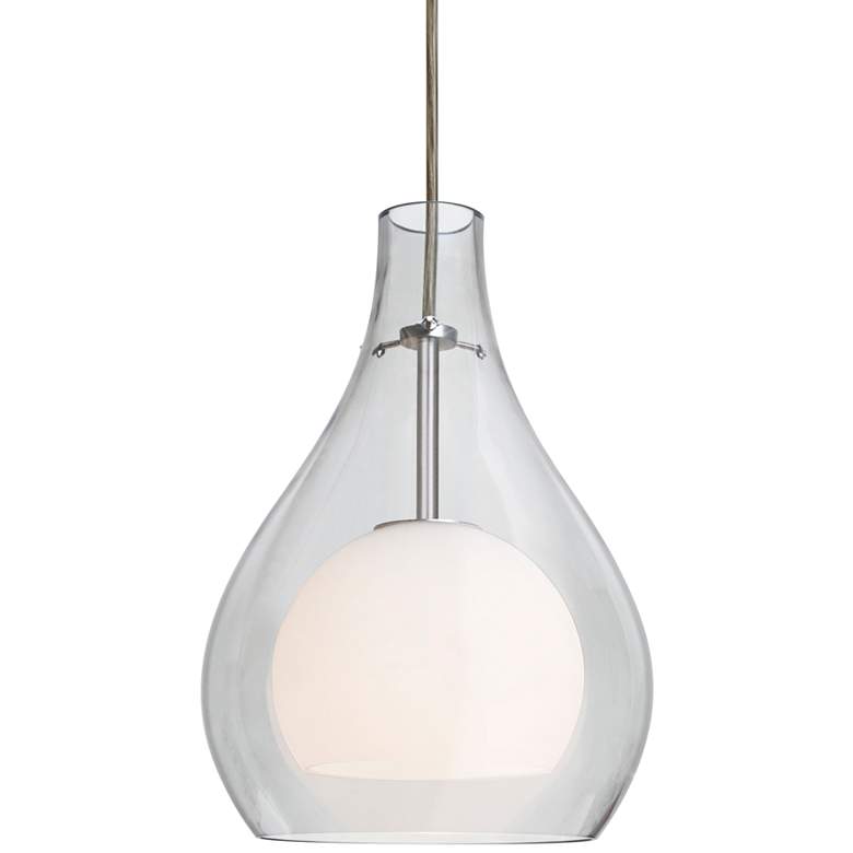 Image 1 Besa Elle 11 8"W Bronze and Clear Glass LED Mini Pendant