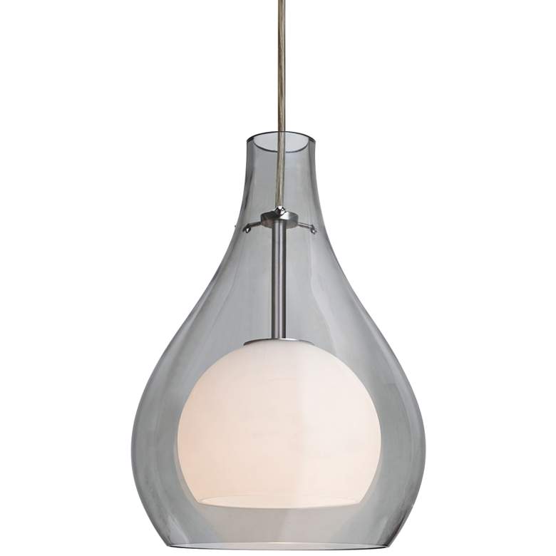 Image 1 Besa Elle 11 8"W Bronze and Gray Glass LED Mini Pendant
