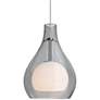 Besa Elle 11 8"W Satin Nickel Gray Glass LED Mini Pendant