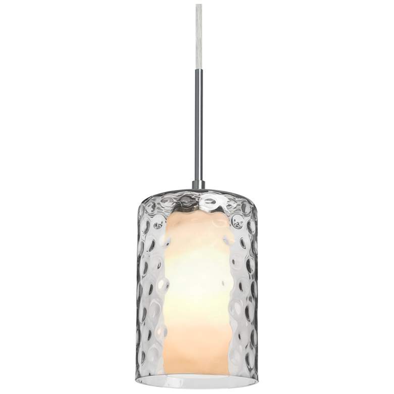 Image 1 Besa Esa 4 3/4" Wide Clear and Satin Nickel Mini Pendant