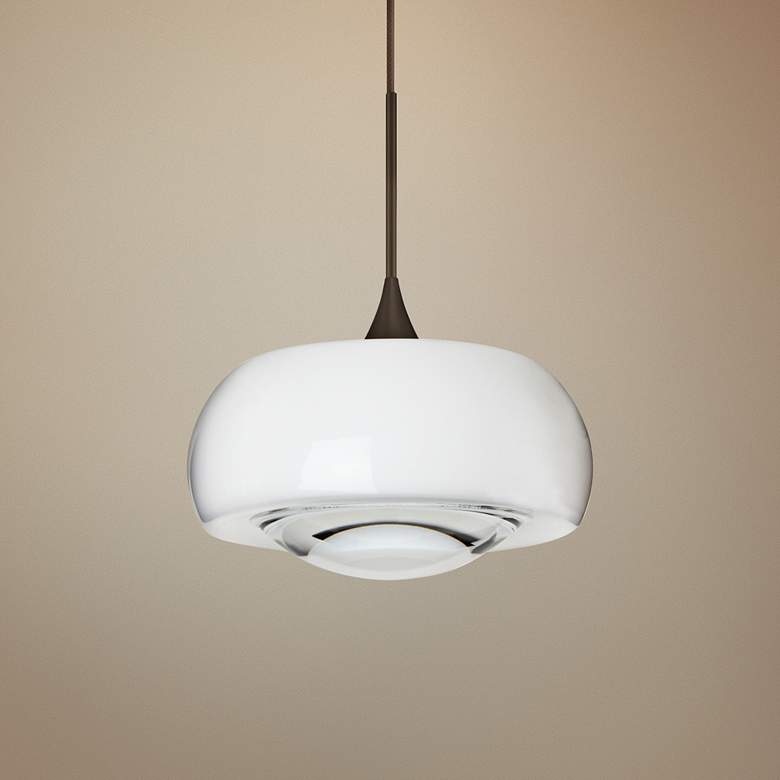 Image 1 Besa Focus 6 1/2" Wide Bronze Clear Glass Mini Pendant