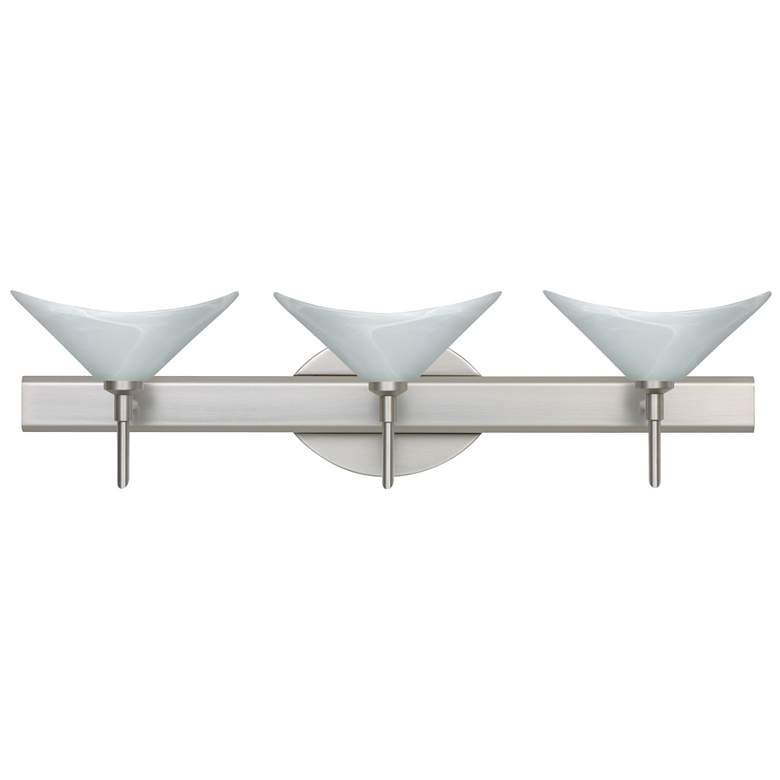 Image 1 Besa Hoppi 22 1/2" Wide Marble/Satin Nickel 3-Light Bath Light