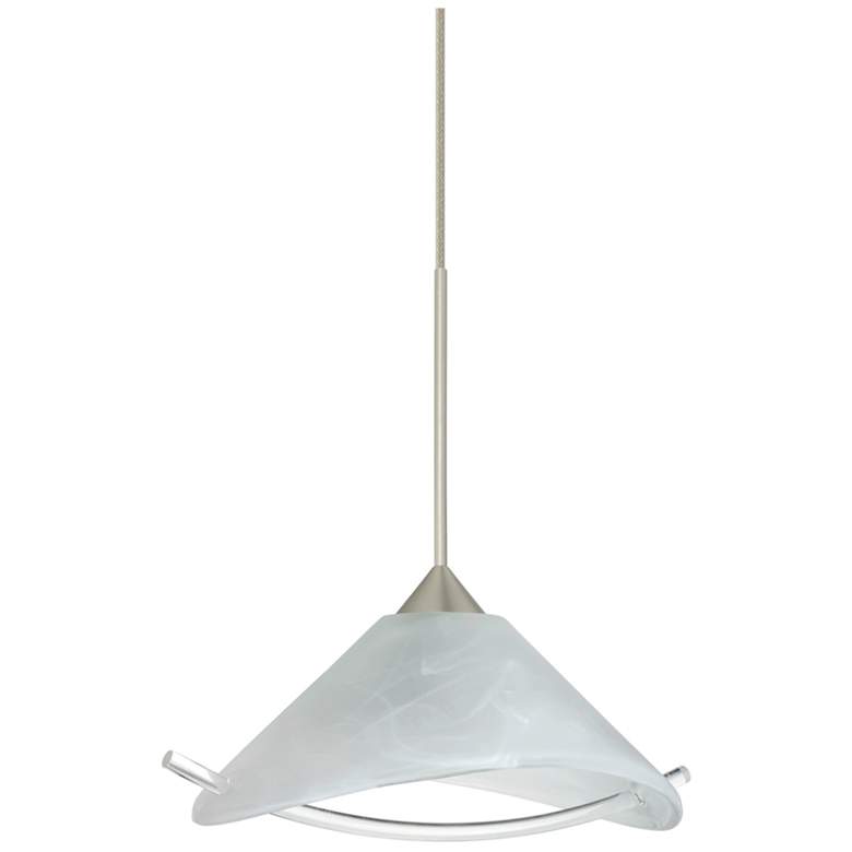 Image 1 Besa Hoppi 7 1/2" Wide Marble/Clear/Satin Nickel Pendant Light