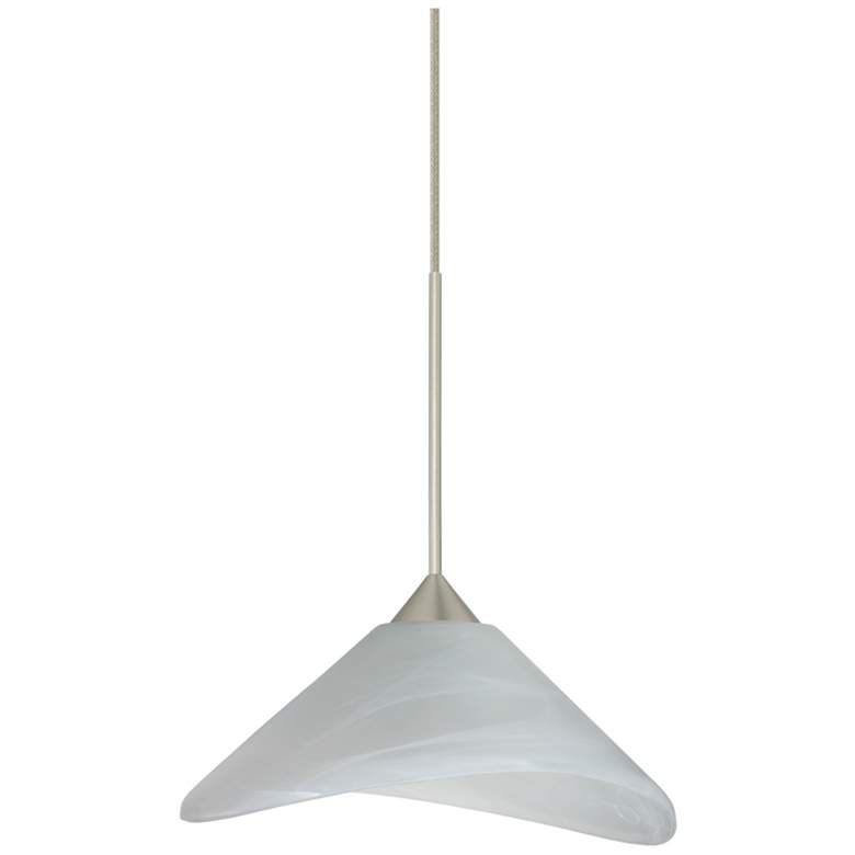 Image 1 Besa Hoppi 7 1/2" Wide Marble/Satin Nickel Mini Pendant Light