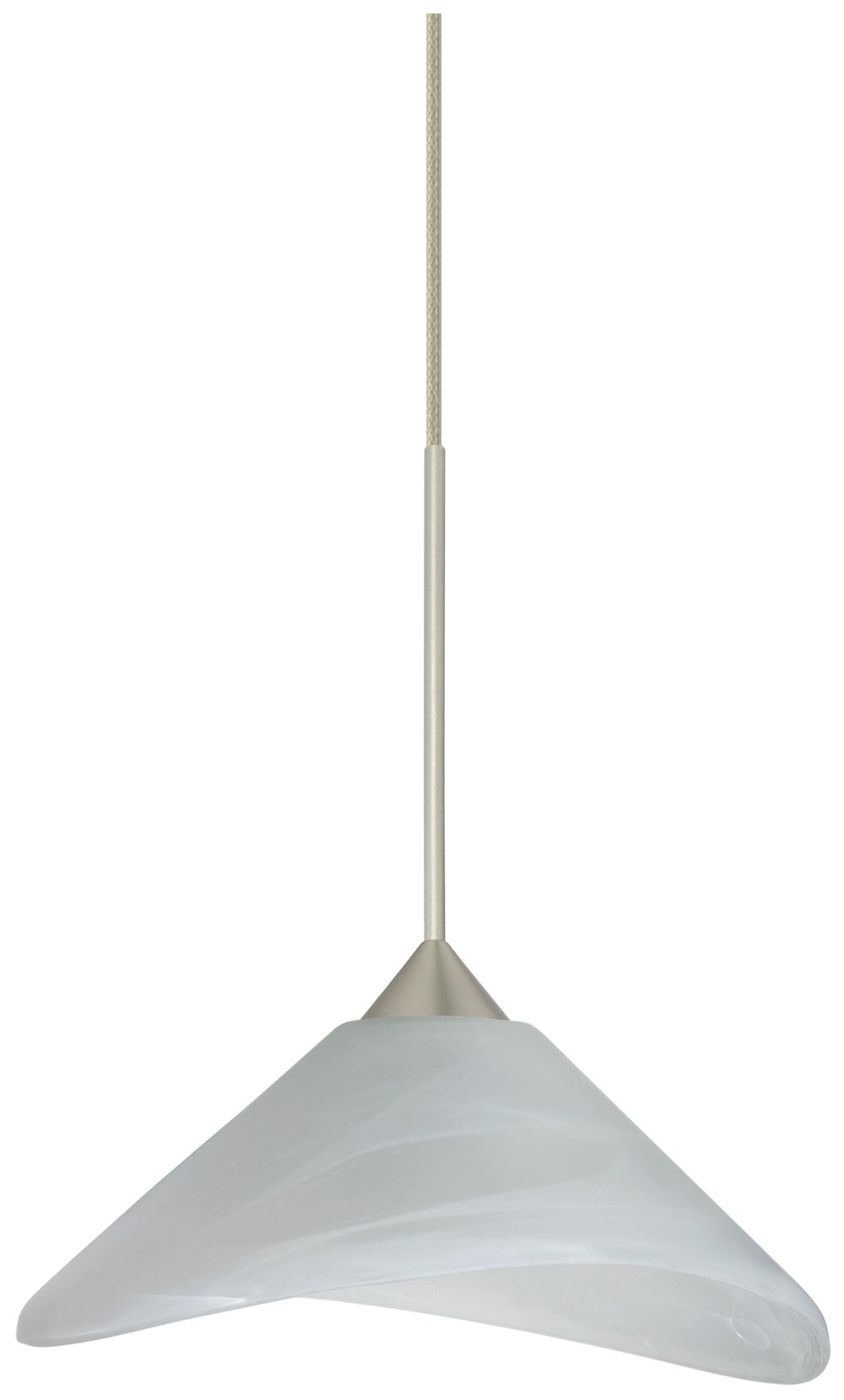 Besa Hoppi 7 1/2" Wide Marble/Satin Nickel Mini Pendant Light Made to Order