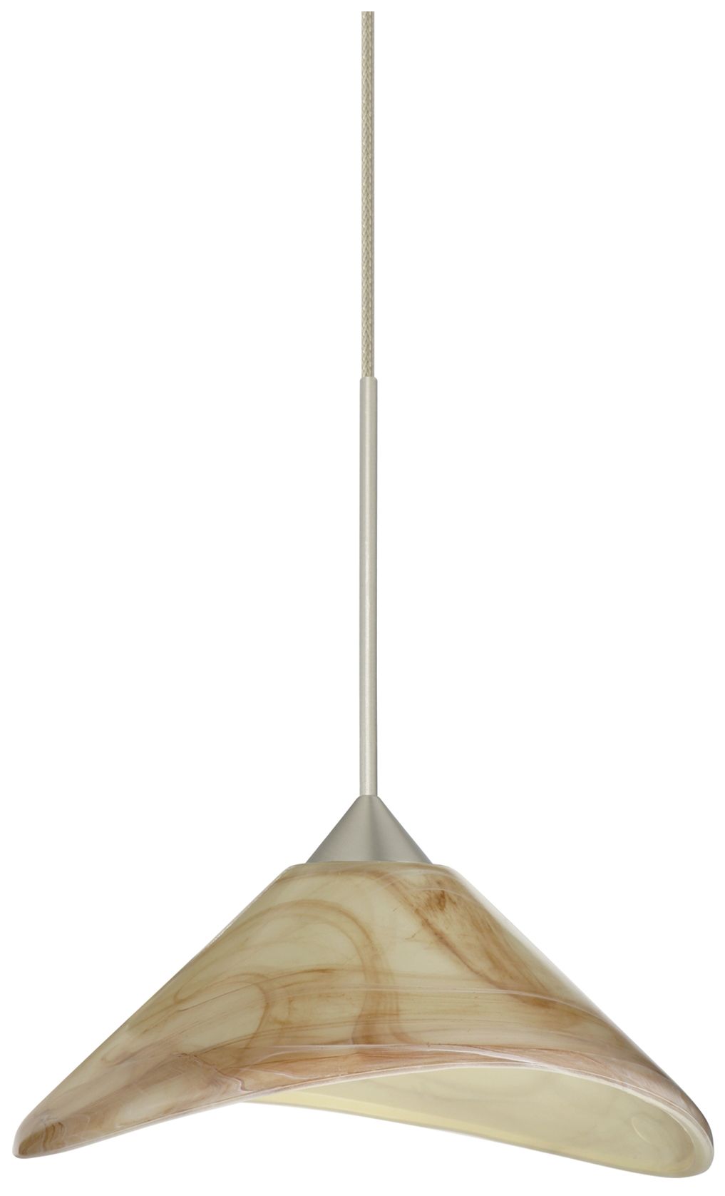 Besa, Hoppi Cord Pendant, Mocha, Satin Nickel Finish