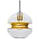 Besa Hula 8" Wide Clear/Gold/Satin Nickel LED Edison Cord Pendant
