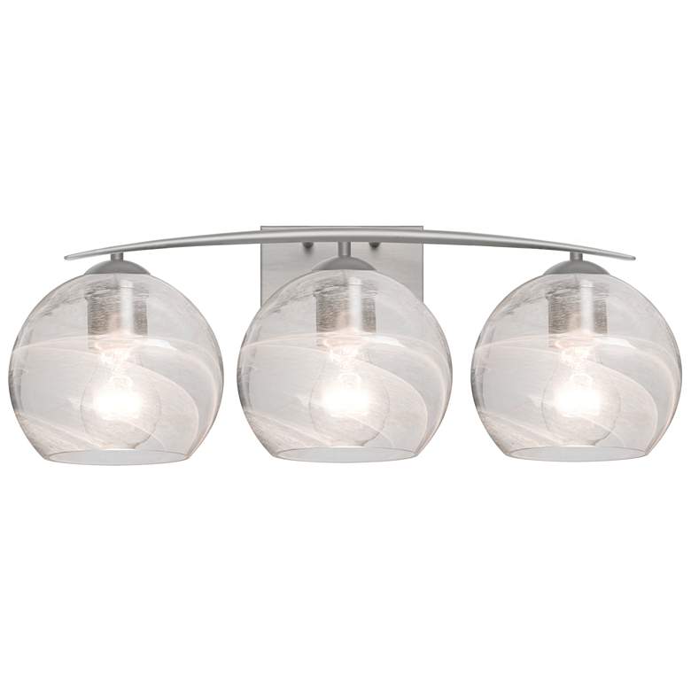 Image 1 Besa Jilly 25" Wide Vapor Clear/Satin Nickel 3-Light Bath Light