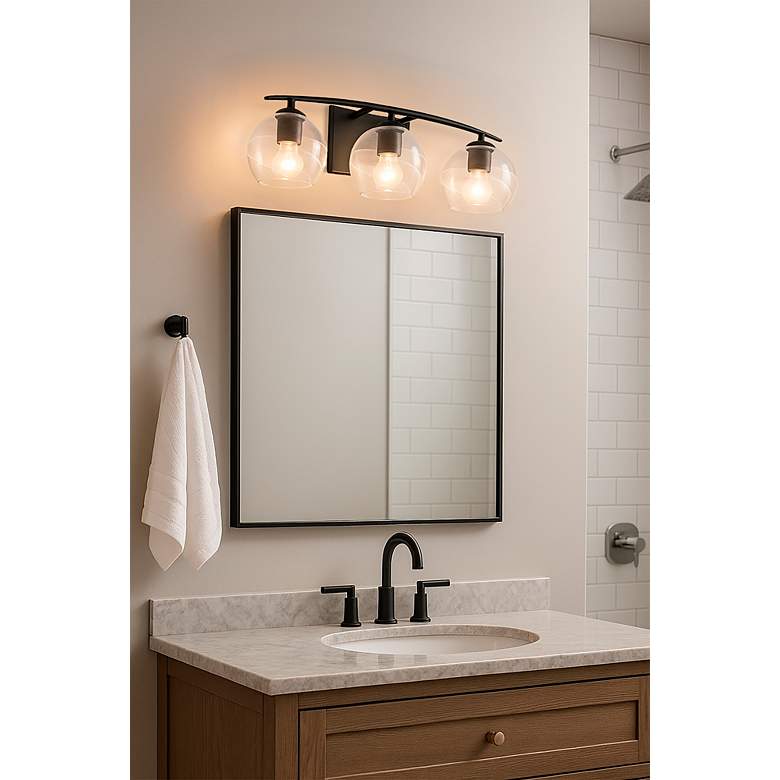 Image 2 Besa Jilly 25" Wide Vapor Clear/Satin Nickel 3-Light Bath Light more views