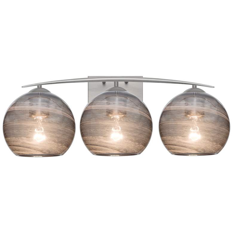 Image 1 Besa Jilly 25" Wide Vapor Smoke/Satin Nickel 3-Light Bath Light